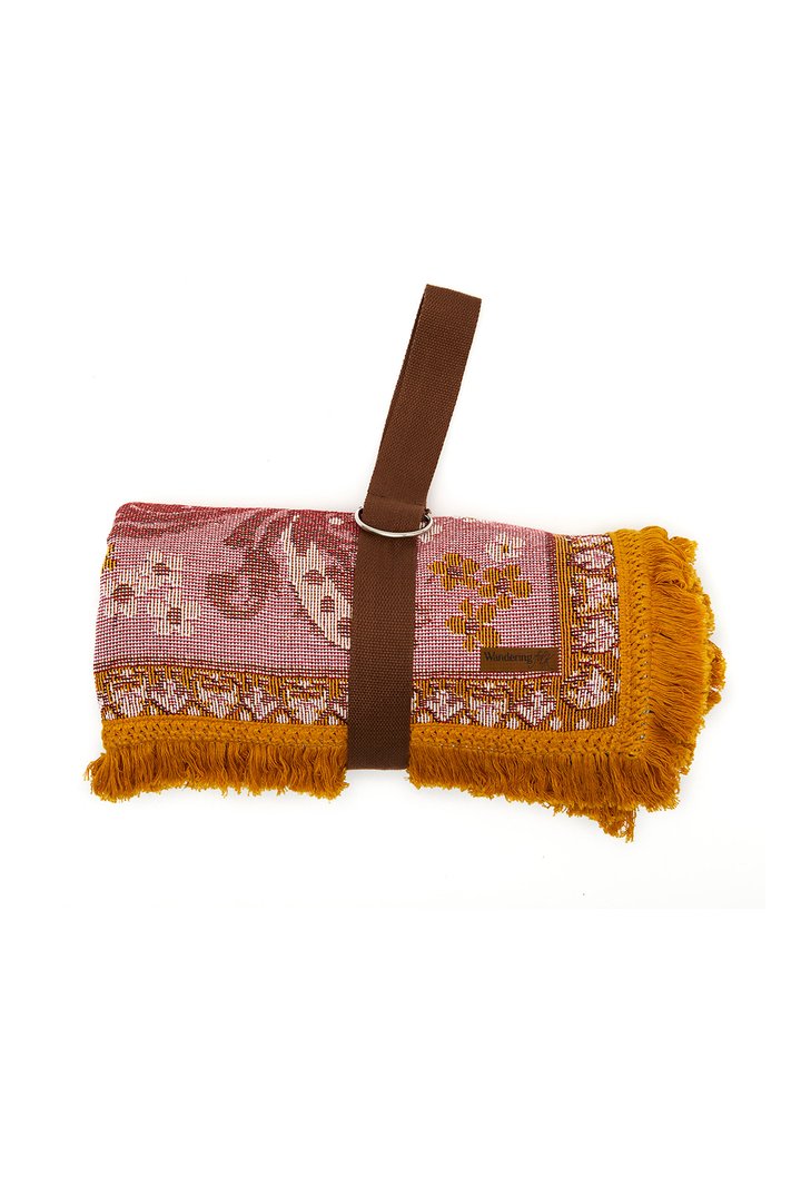 Wandering Folk Throw Rug - Rose