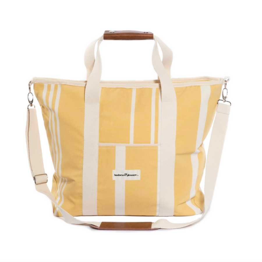 The Cooler Tote - Vintage Yellow Stripe