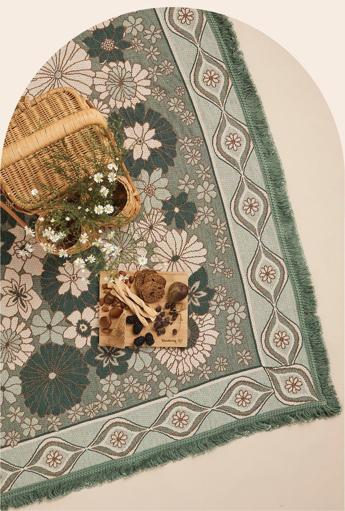 Wandering Folk Throw Rug - Lola Peppermint