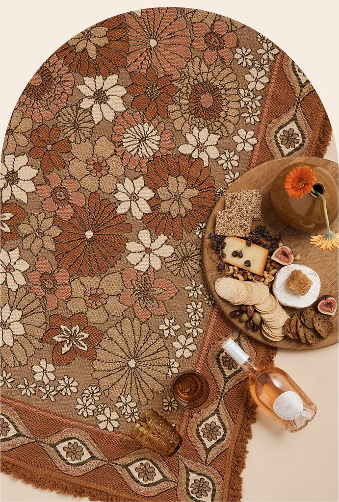 Wandering Folk Throw Rug - Lola Copper