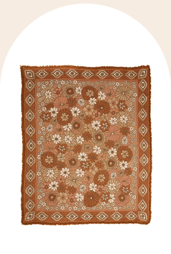 Wandering Folk Throw Rug - Lola Copper