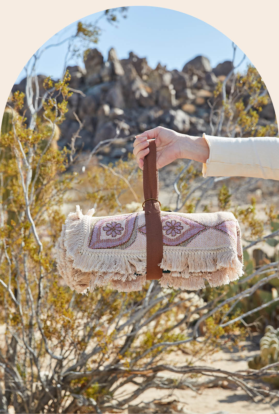 Wandering Folk Throw Rug - Lola Blush