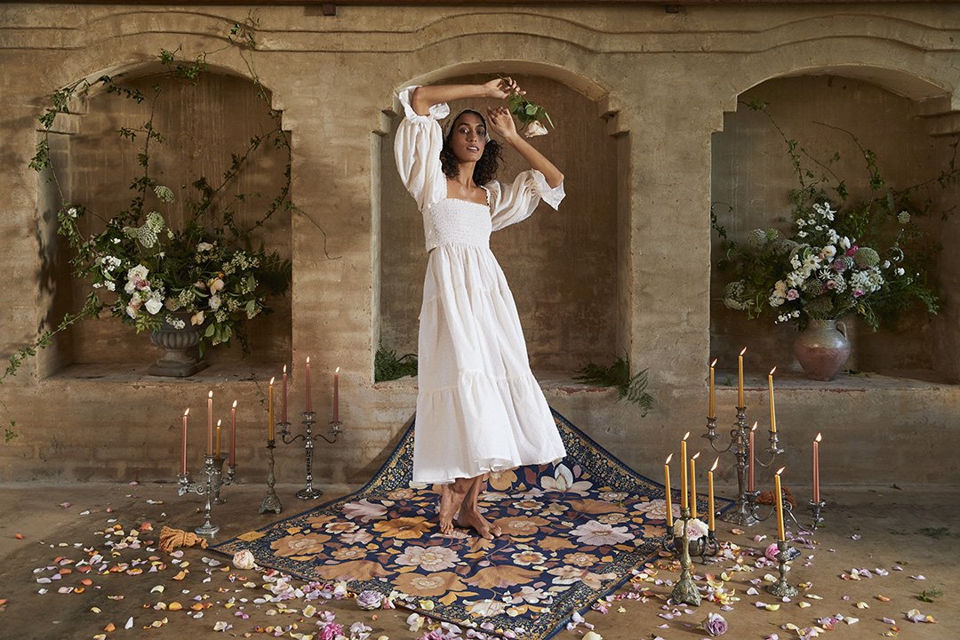 Wandering Folk - Picnic Rug - Grande Fleur - Nightshade